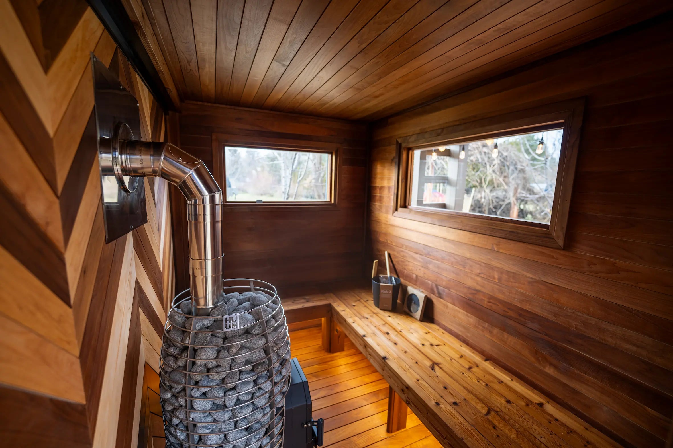 A custom Western Sol sauna interior